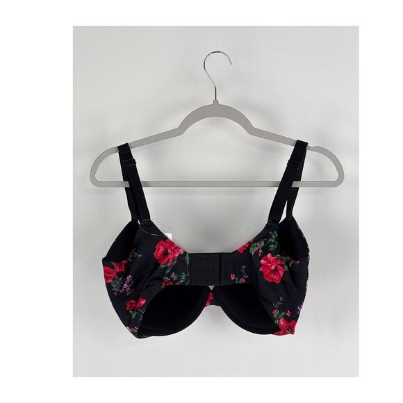 Soma Stunning Push Up Plunge Bra Rhapsody Black Floral Womens Size 38G New - Picture 5 of 8